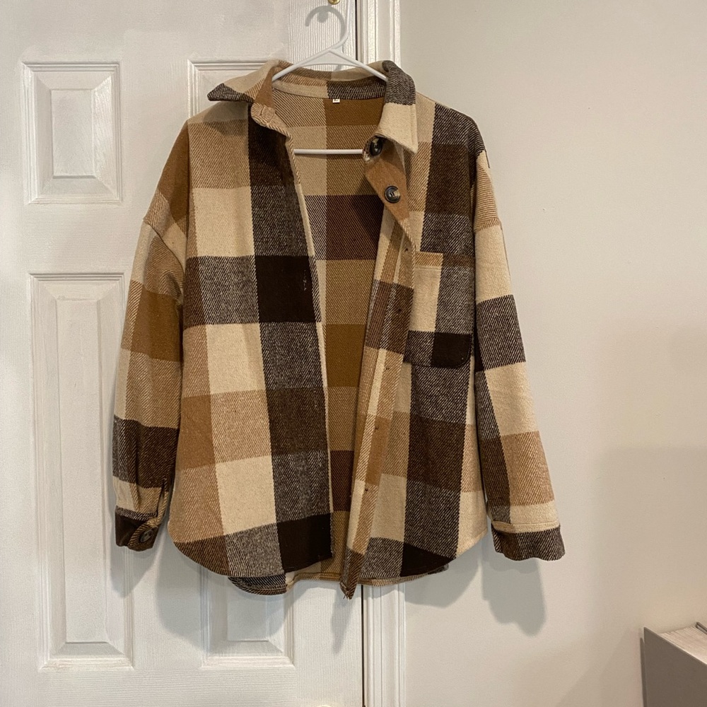 Brown plaid shacket